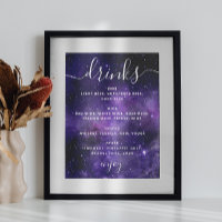 Estrellas nocturnas. Boda de espacio púrpura bebe 