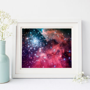 Póster Estrellas Ómbradas Magenta Teal