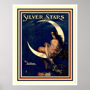 Póster Estrellas plateadas de Bohm Art Nouveau Poster 16 