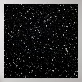 Póster Estrellas purpurinas2 - Negro plateado