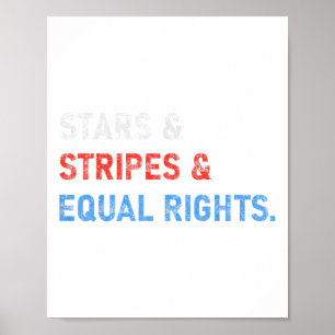Póster Estrellas Rayas E Igualdad De Derechos 4 De Julio