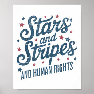 Póster Estrellas Rayas Y Derechos De Las Mujeres 4 De Jul
