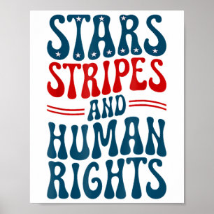 Póster Estrellas Rayas Y Derechos Humanos Protesta 4 De J