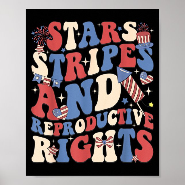Póster Estrellas Rayas y Derechos Reproductivos Independe (Frente)