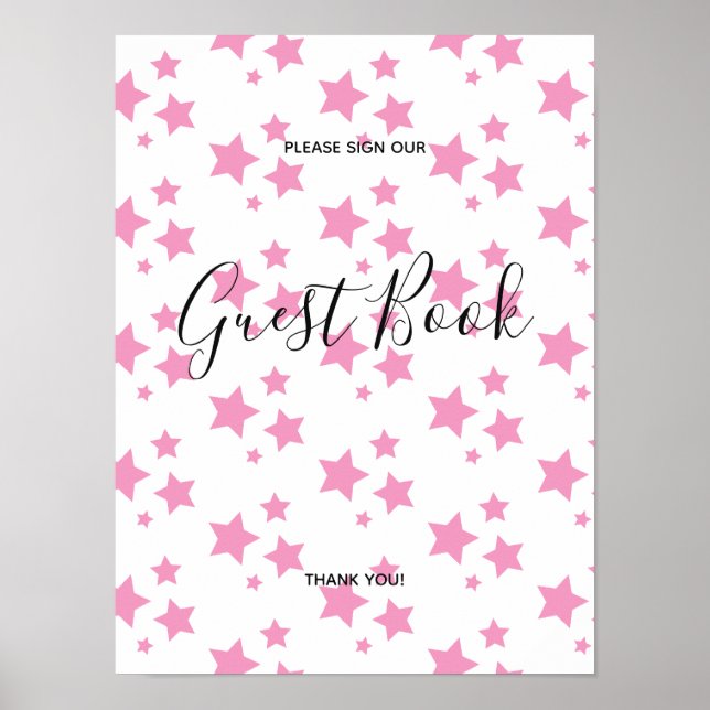 Póster Estrellas rosadas cartel de señaligen de libro de  (Frente)