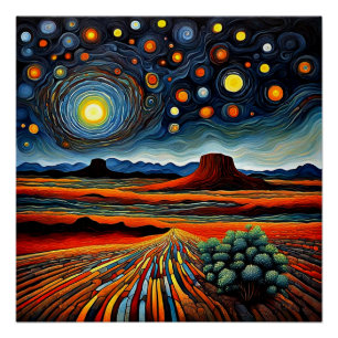 Póster Estrellas sobre el desierto