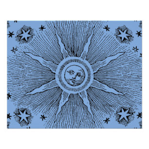Póster Estrellas Sol Antiguo Cielo Nocturno Zodiaco Medie
