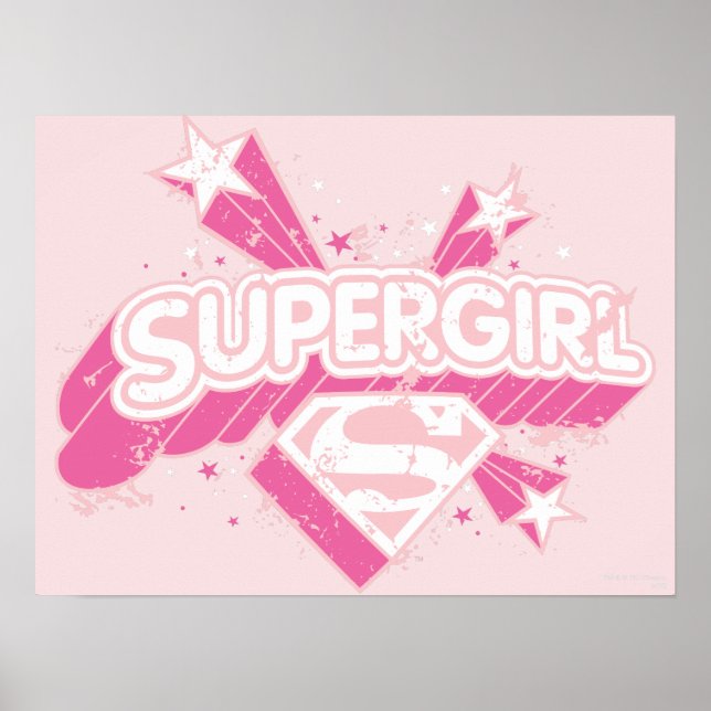 Póster Estrellas superchica y logotipo (Frente)
