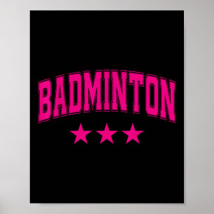 Póster Estrellas Todas Rosadas de Bádminton Clic Retro Te