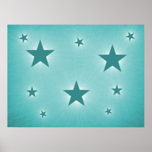 Póster Estrellas verde azuladas en el Poster del cielo no