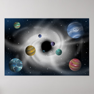 Póster Estrellas y agujeros negros.
