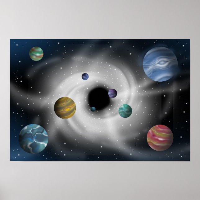 Póster Estrellas y agujeros negros. (Frente)