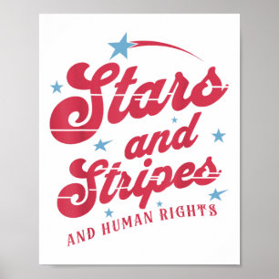 Póster Estrellas Y Barras Y Derechos Humanos Feminista Cu