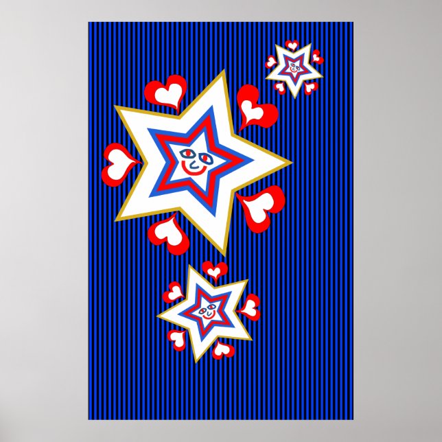 Póster Estrellas y corazones (Frente)