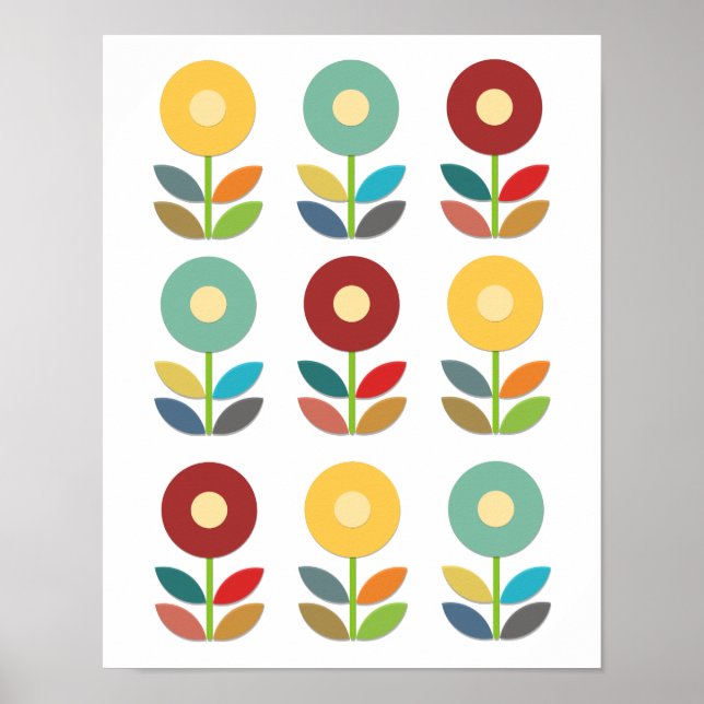 Póster Estrellas y flores de estilo nórdico (Frente)