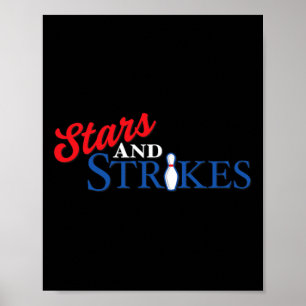 Póster Estrellas Y Golpe A Bob Bowling Team Color Estadou