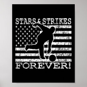 Póster Estrellas Y Huelgas Por Siempre Golpean La Bandera