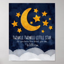 Póster Estrellas y Luna de Estrella de Twinkle personaliz