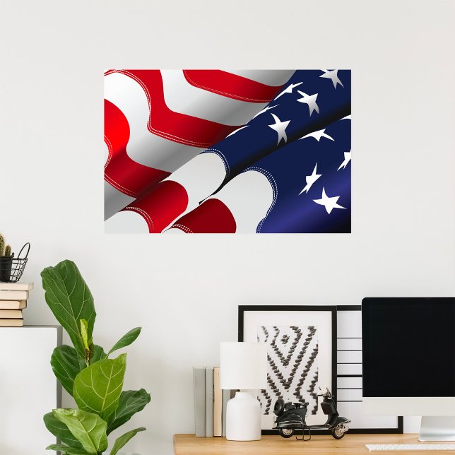 Póster Estrellas y rayas de diseño de la bandera estadoun (Subido por el creador)