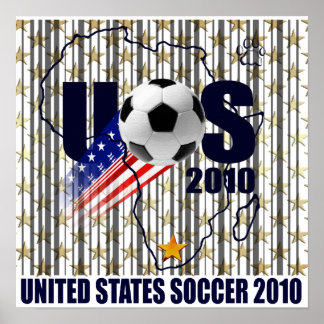 Póster Estrellas y rayas de fútbol de Estados Unidos en Á