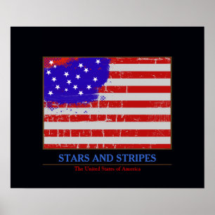 Póster Estrellas y rayas estadounidenses para siempre
