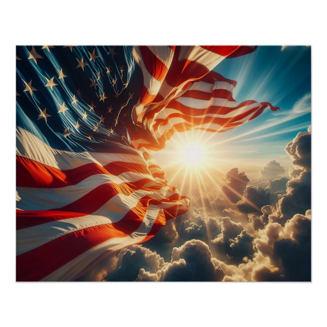 Póster Estrellas y rayas, FLAG norteamericana, gloria vie (Anverso)