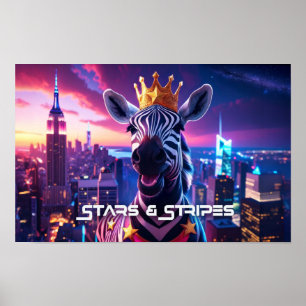 Póster Estrellas Y Rayas Zebra Zanzíbar