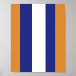 Póster Estribos marrones, azules y blancos