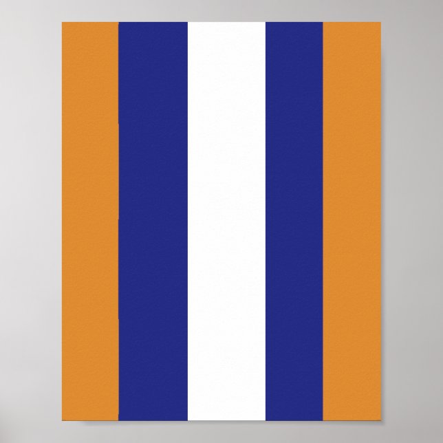 Póster Estribos marrones, azules y blancos (Frente)