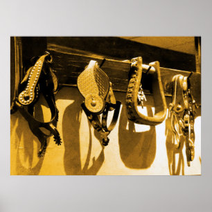 Póster Estribos occidentales del caballo del vaquero y