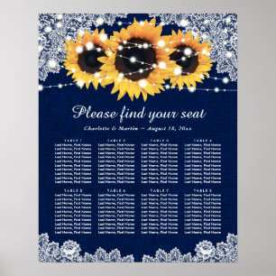 Póster Estructura 8 del Boda de girasol azul de la Marina
