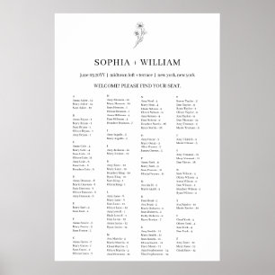 Póster Estructura de asiento alfabética elegante de Sophi