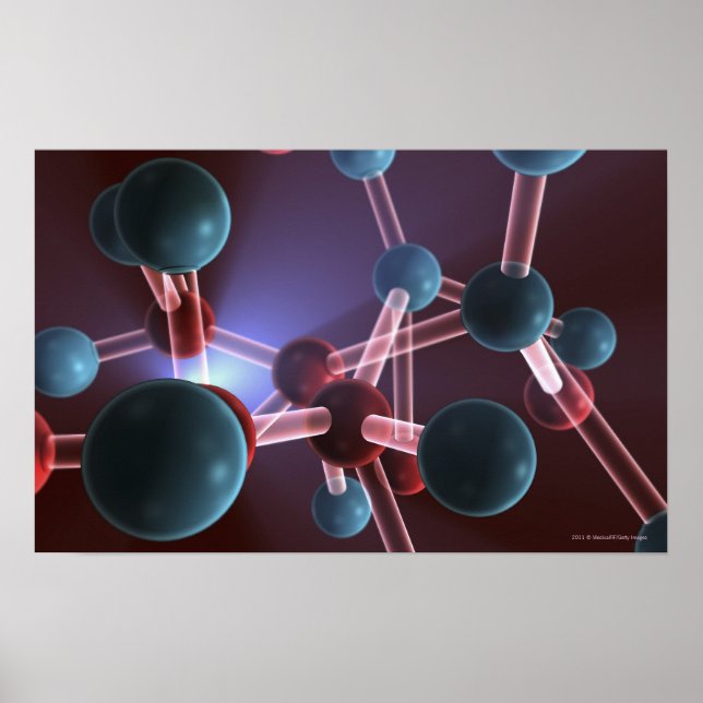 Póster Estructura molecular de la cafeína (Frente)