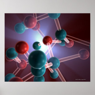 Póster Estructura molecular del cafeína