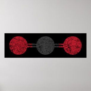 Póster Estructura molecular del dióxido de carbono