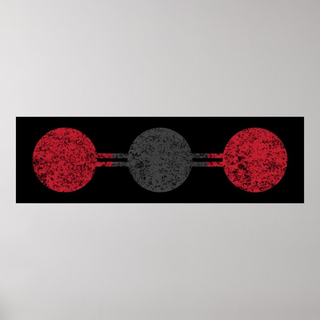 Póster Estructura molecular del dióxido de carbono (Frente)