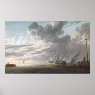 Póster Estuario al final del día por Simon de Vlieger