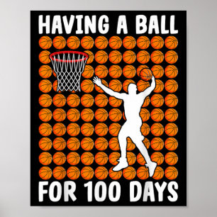 Póster Estudiante de baloncesto 100 días después de la fi