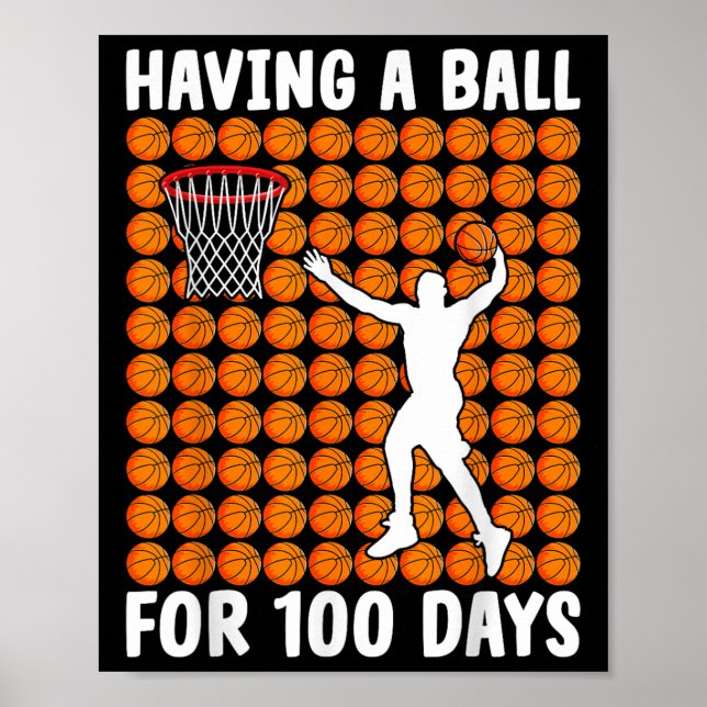 Póster Estudiante de baloncesto 100 días después de la fi (Frente)