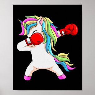 Póster Estudiante de boxeo de boxeo de unicornio
