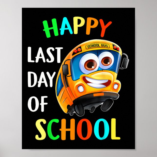 Póster Estudiante De Hospedaje De Autobús Escolar Feliz Ú (Frente)