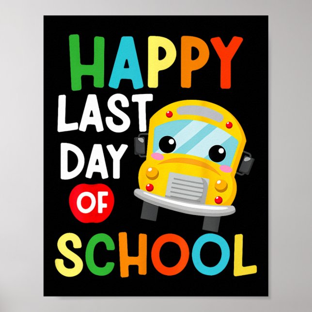 Póster Estudiante De Hospedaje De Autobús Escolar Feliz Ú (Frente)