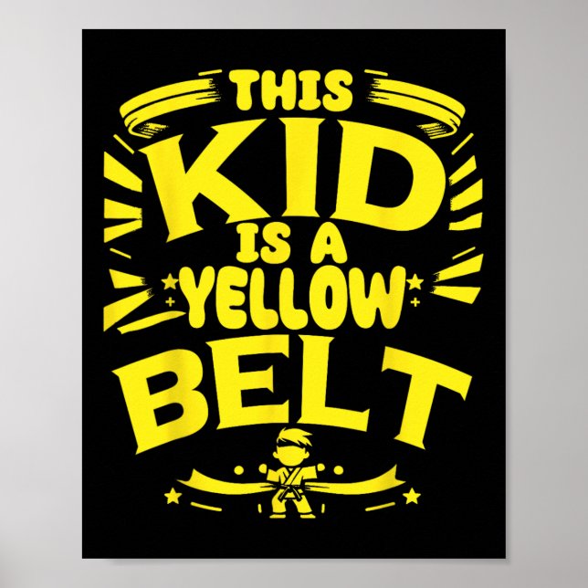 Póster Estudiante de Karate de Cinturón Amarillo Artes Ma (Frente)