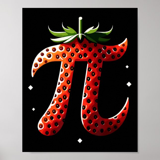 Póster Estudiante de matemáticas divertida Strawberry Pi  (Frente)