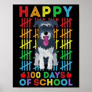 Póster Estudiante De Perro Schnauzer Feliz 100 Días De Es