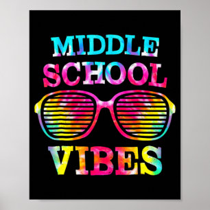 Póster Estudiante de Tye Dye Middle School Vibes de regre