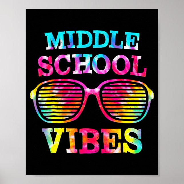 Póster Estudiante de Tye Dye Middle School Vibes de regre (Frente)