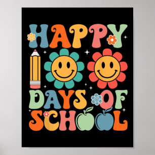 Póster Estudiante Groovy Teacher 100° Día de la Escuela F