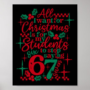 Póster Estudiantes diciendo 6-7 67 Seis Siete Divertido P