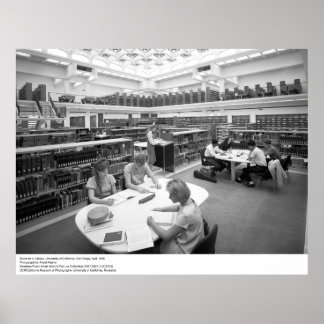 Póster Estudiantes en Biblioteca, UC San Diego, 1966